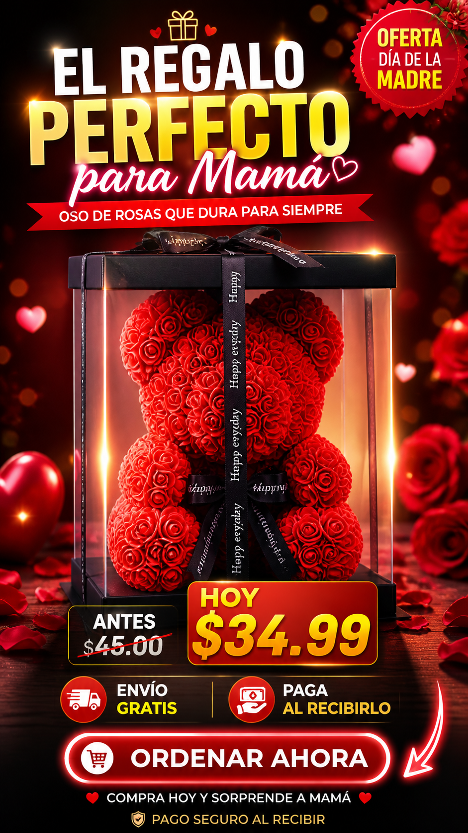 Oso de Rosas para Mamá